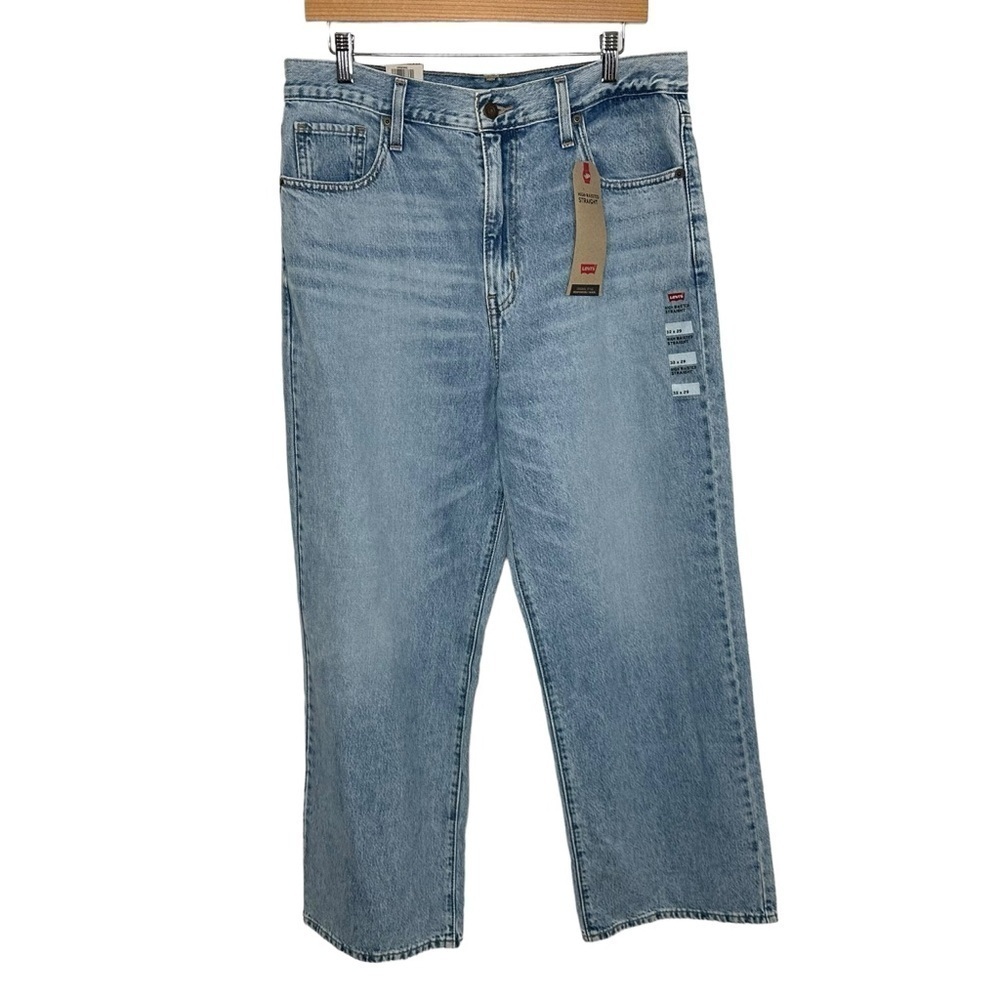 Levis Womens High Waisted Straight Jeans Size 32x29 Blue NWT